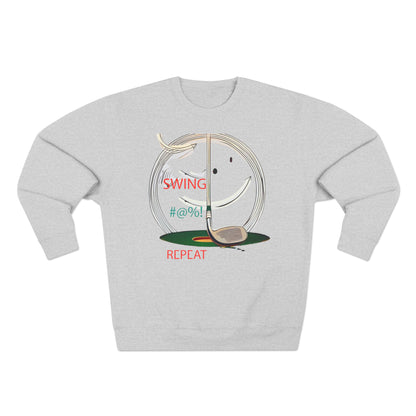 Golf Lover's Swing Unisex Crewneck Sweatshirt: Swing, Repeat, Perfect for Gifts, Sports Enthusiasts, Casual Wear, and Holidays