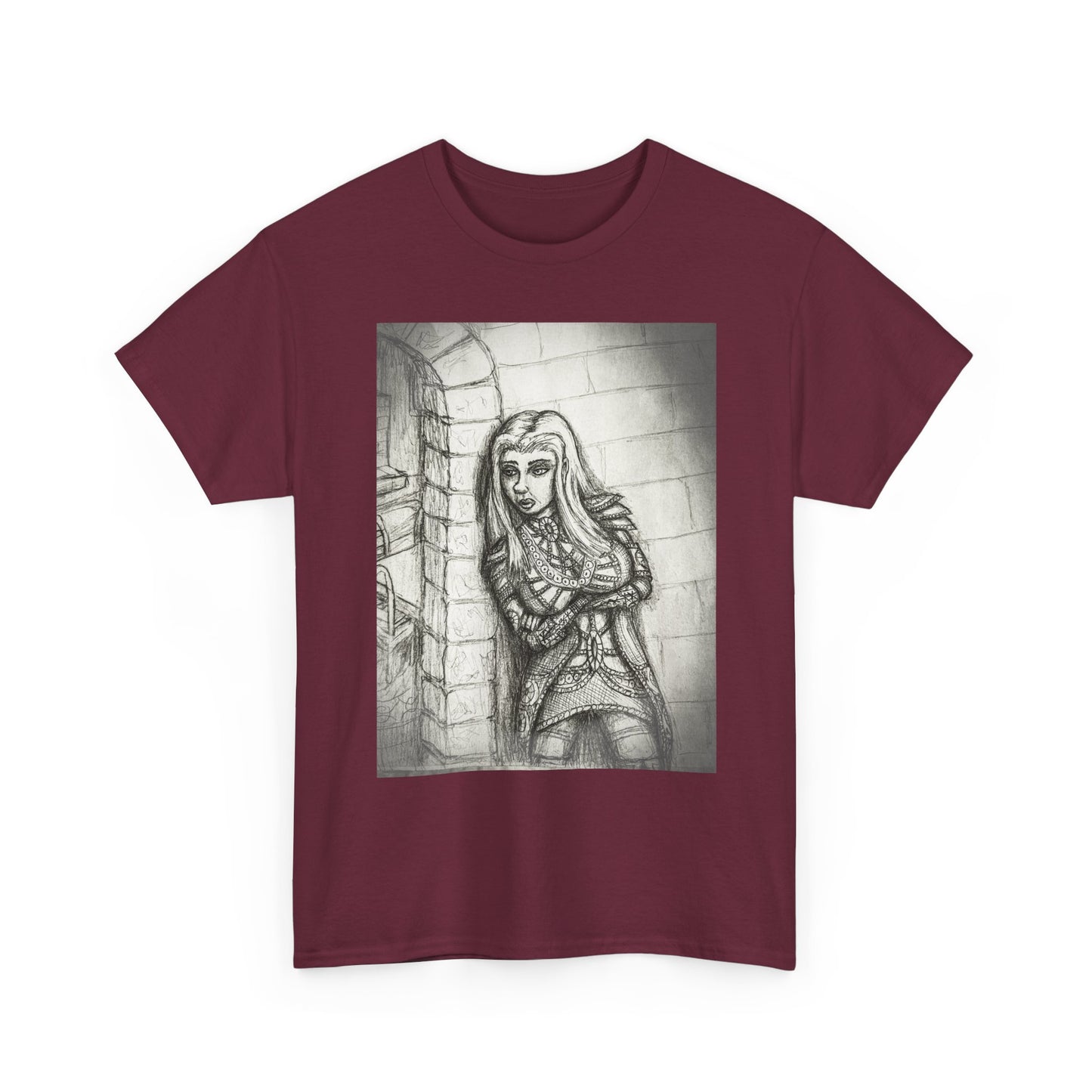 Fantasy Female Elf B & W Unisex Tee