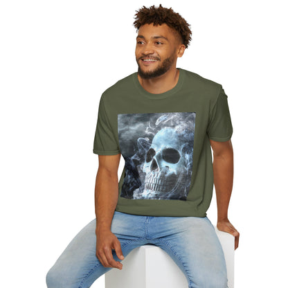 Eerie Skull Graphic T-Shirt for Dark Aesthetic Lovers, Unisex Casual Wear, Halloween Tee, Alternative Fashion