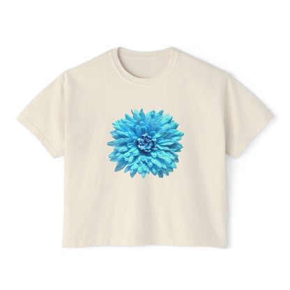 Floral Women's Boxy Tee, Casual Summer T-Shirt, Boho Chic Top, Gift for Her, Trendy Graphic Tee