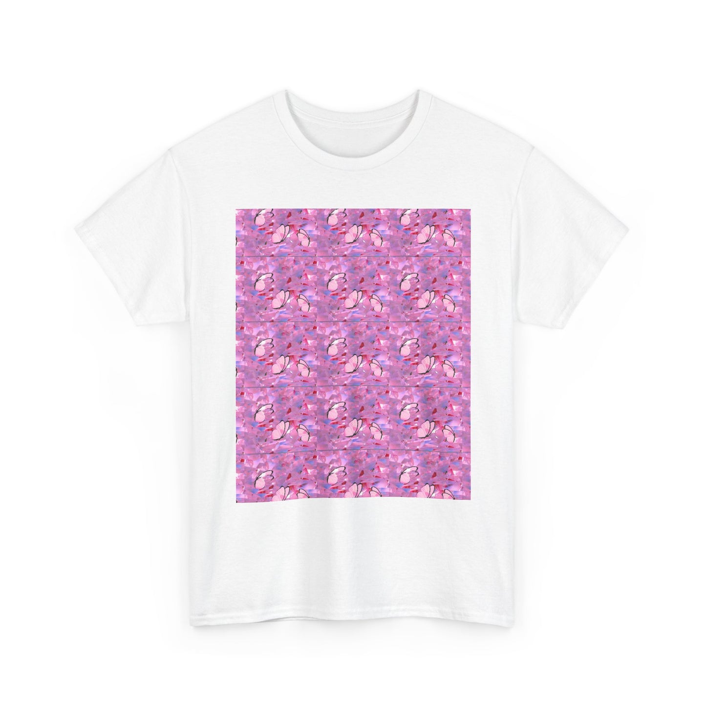Colorful Repeating Floral Pattern Tee, Unisex T-Shirt, Spring Fashion, Gift for Her, Casual Wear, Eco-Friendly Apparel, Birthday Gift