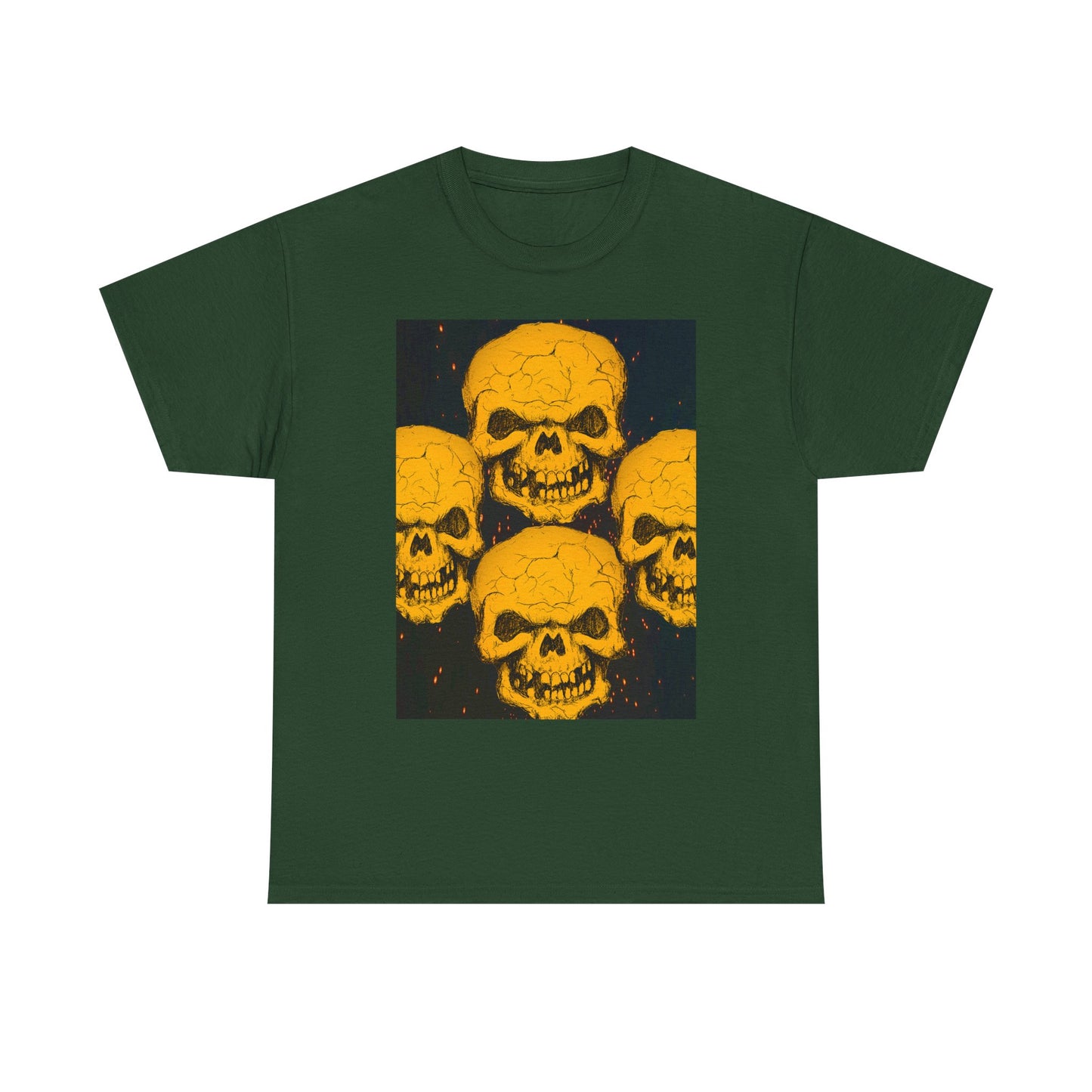 Halloween Skull  Graphic Tee, Unisex Heavy Cotton Tee, Graphic T-Shirt, Casual Wear, Unique Halloween Style, Perfect for Parties