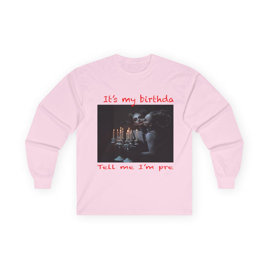 Disturbed Birthday Celebration Long Sleeve Tee, Fun Birthday Shirt, Unisex Casual Tee, Funny Gift for Dog Lovers, Party Outfit