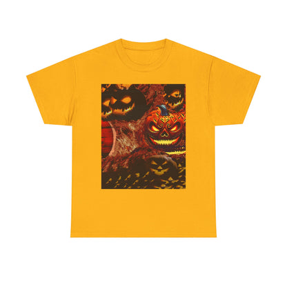 Halloween Distorted Pumpkin Unisex Tee, Spooky Shirt, Fall Apparel, Casual Halloween Outfit, Trick or Treat Tee, Festive Gift
