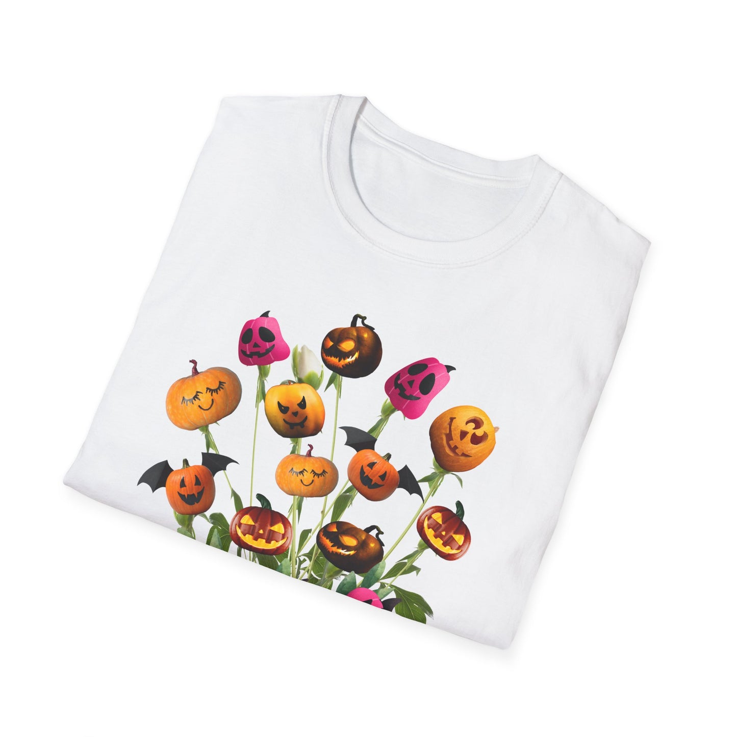 Halloween Pumpkin Bouquet T-Shirt, Cute Fall Tee, Unisex Graphic Shirt, Ideal for Halloween Parties, Seasonal Gift Idea