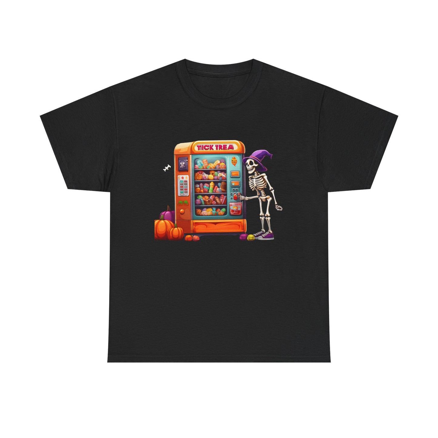 Halloween Skeleton Vending Machine Tee | Unisex Heavy Cotton T-Shirt, Spooky Shirt, Fall Fashion, Trick or Treat Top, Halloween Costume