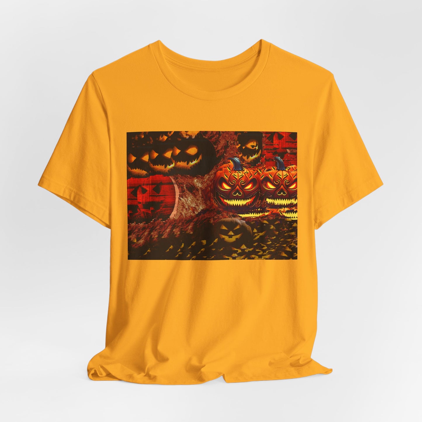 Halloween Distorted Pumpkin Graphic Tee, Unisex T-Shirt for Autumn, Spooky Season Top, Halloween Costume Idea, Men's & Women's Casual Wear