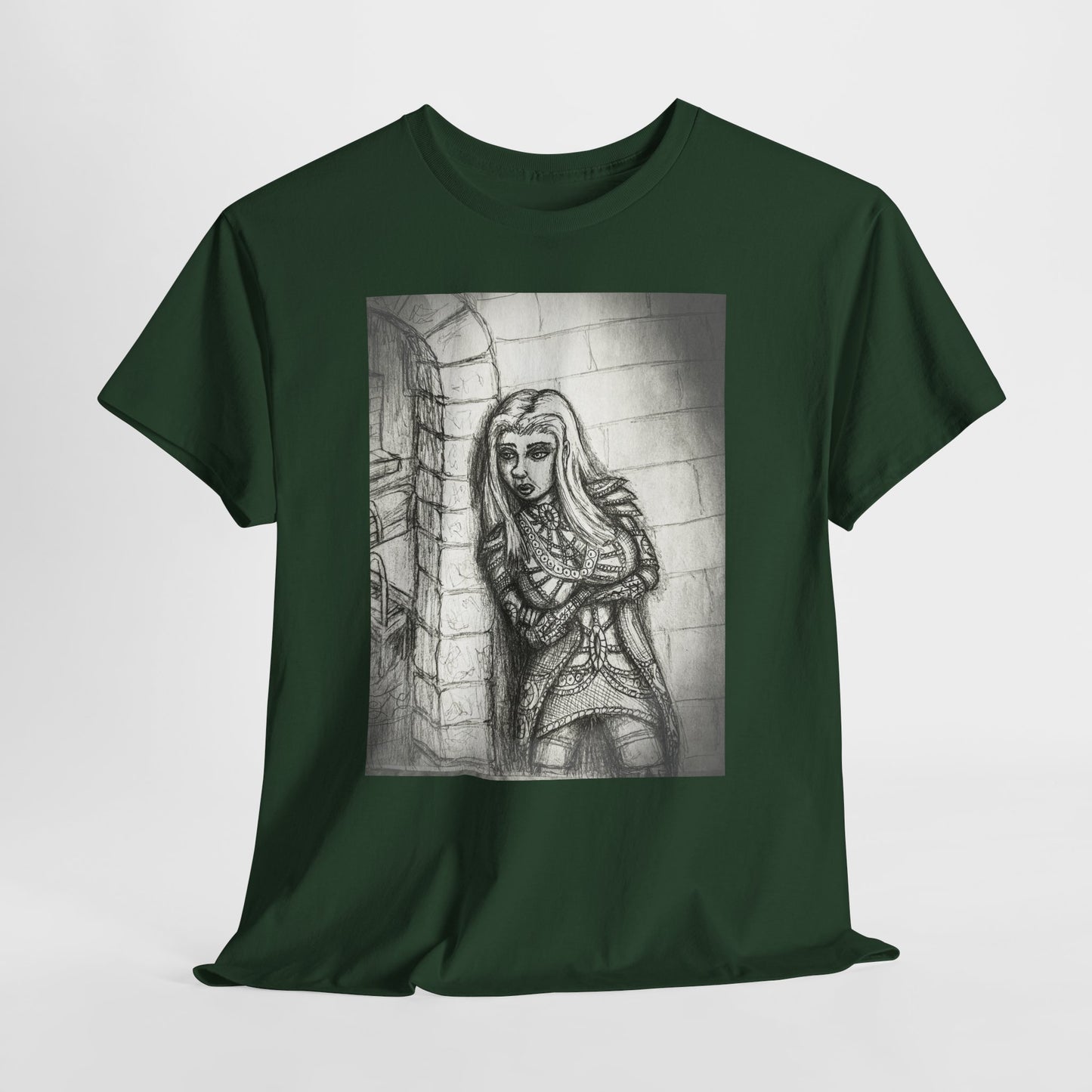 Fantasy Female Elf B & W Unisex Tee