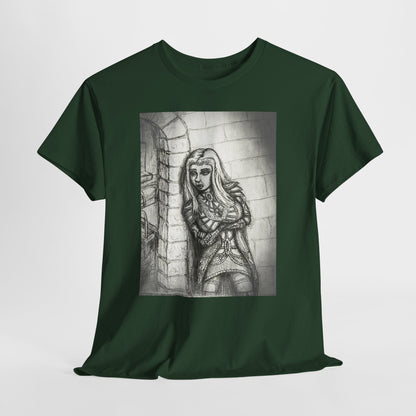 Fantasy Female Elf B & W Unisex Tee