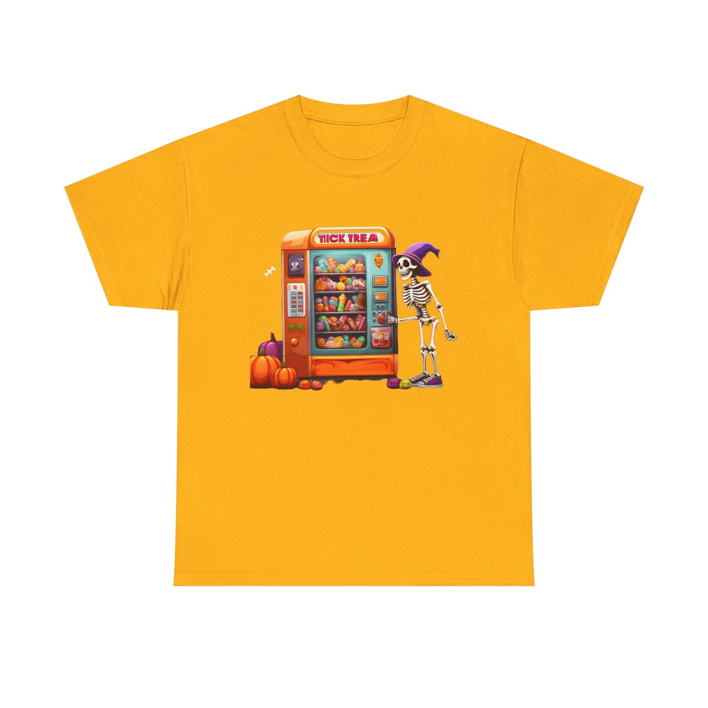 Halloween Skeleton Vending Machine Tee | Unisex Heavy Cotton T-Shirt, Spooky Shirt, Fall Fashion, Trick or Treat Top, Halloween Costume