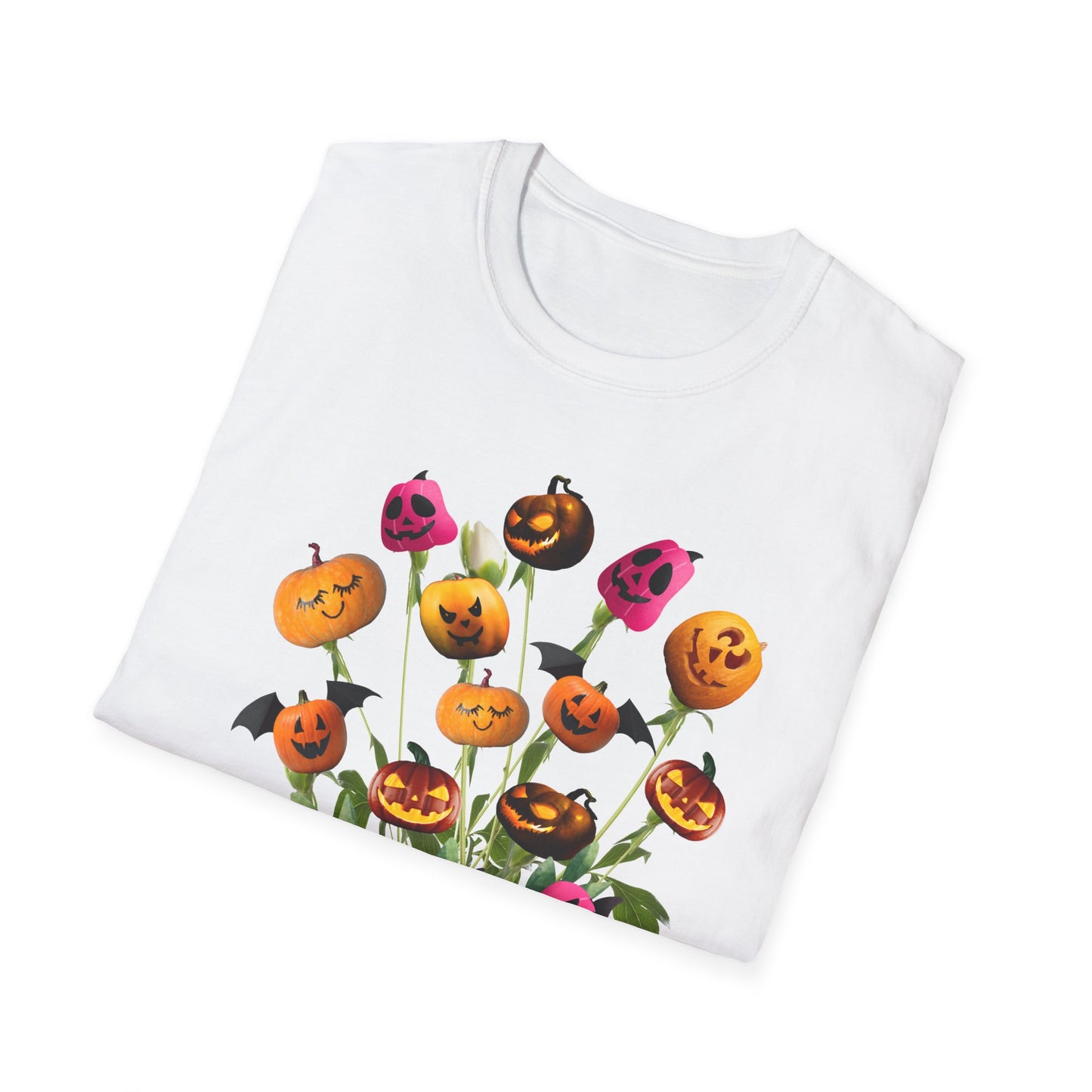 Halloween Pumpkin Bouquet T-Shirt, Cute Fall Tee, Unisex Graphic Shirt, Ideal for Halloween Parties, Seasonal Gift Idea