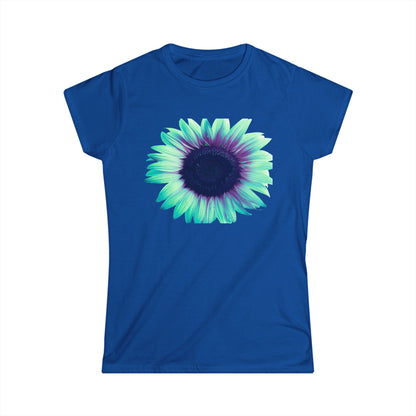 Women’s Tee — Teal & Purple Sunflower Graphic