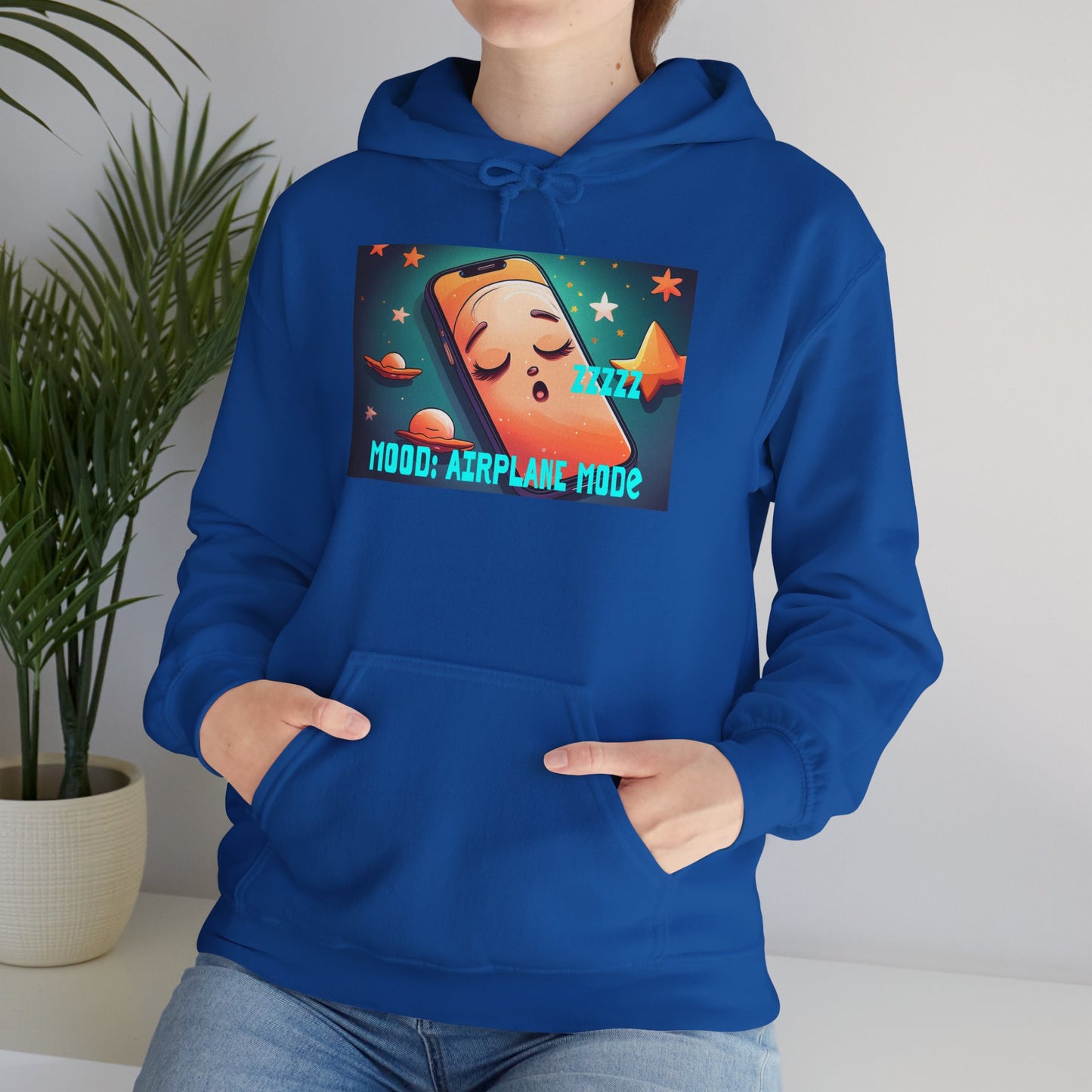 Hooded Sweatshirt - Airplane Mode Mood Sleeping Phone