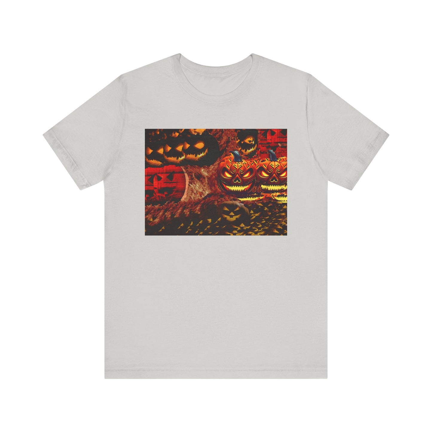 Halloween Distorted Pumpkin Graphic Tee, Unisex T-Shirt for Autumn, Spooky Season Top, Halloween Costume Idea, Men's & Women's Casual Wear