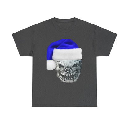 Skull in Blue Santa Hat T-Shirt