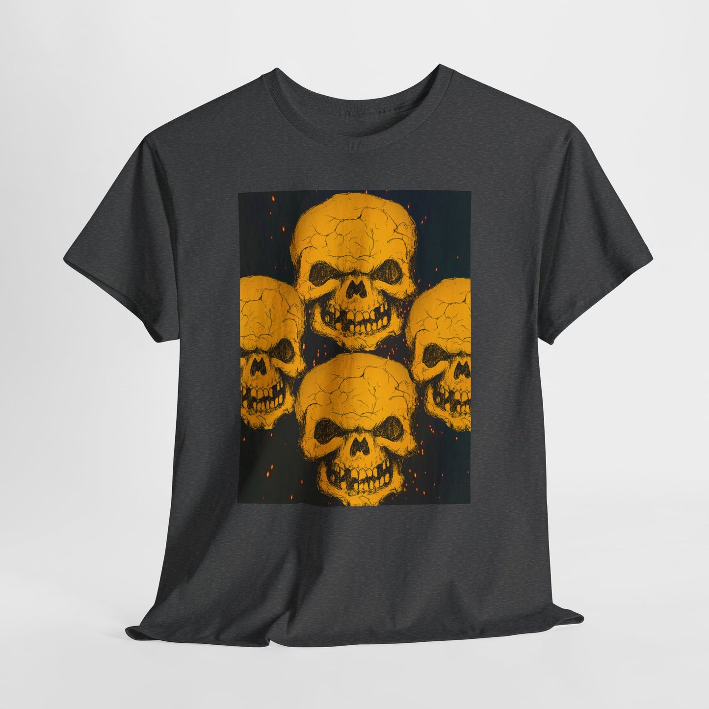 Halloween Skull  Graphic Tee, Unisex Heavy Cotton Tee, Graphic T-Shirt, Casual Wear, Unique Halloween Style, Perfect for Parties