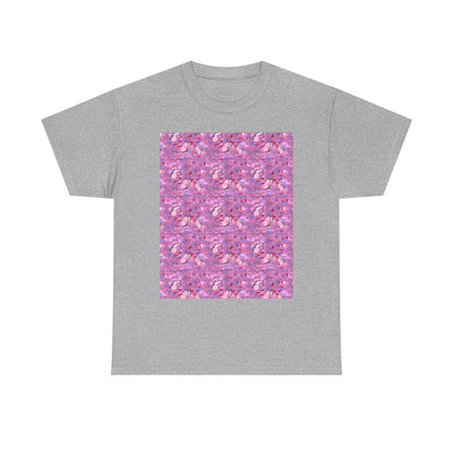 Colorful Floral and Glass Fish Pattern Tee, Unisex T-Shirt, Spring Fashion, Gift for Her, Casual Wear, Eco-Friendly Apparel, Birthday Gift