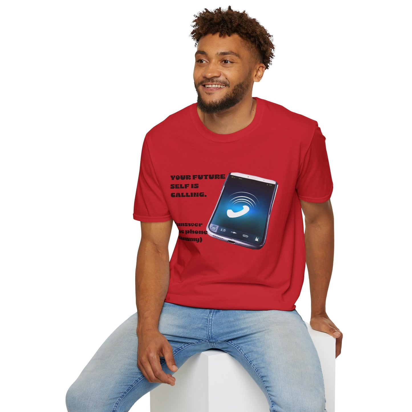 Future Self Calling T-Shirt, Motivational Tee, Gift for Graduates, Funny Phone Shirt, Tech Enthusiast Apparel