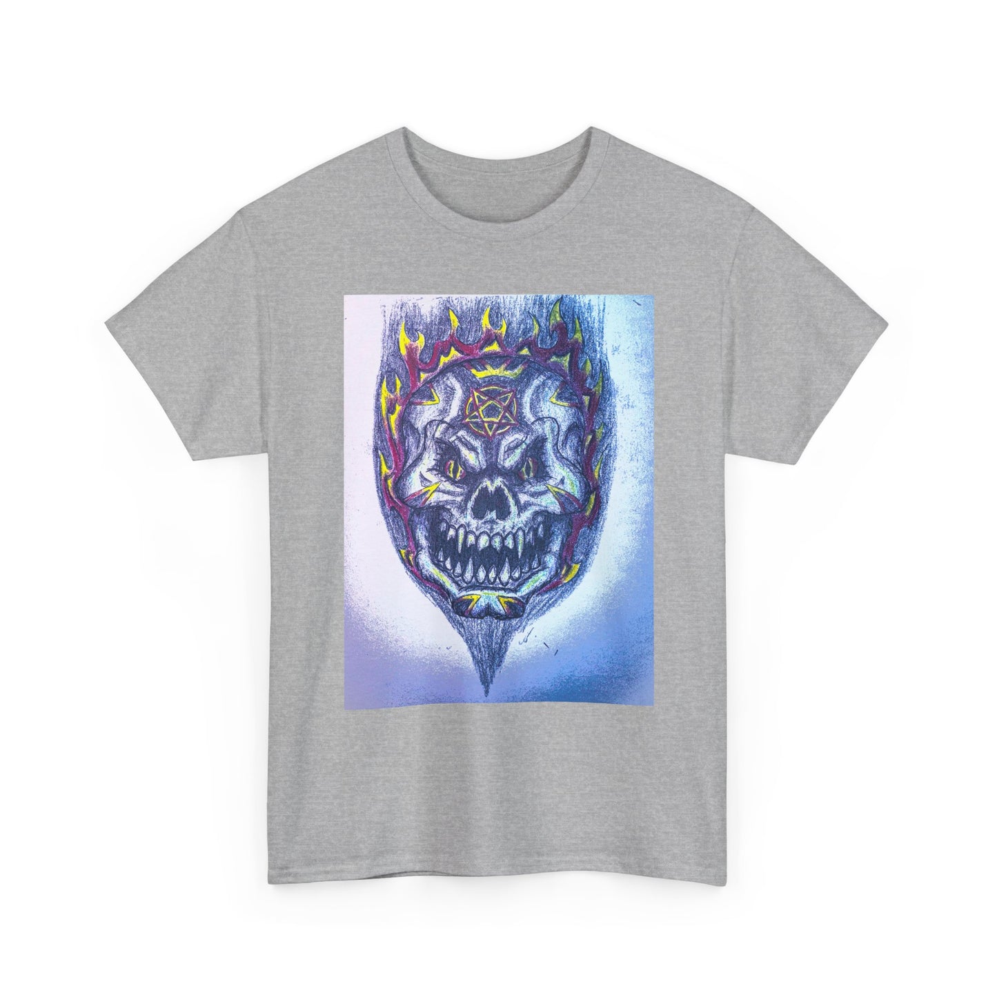 Edgy Skull Graphic Tee, Unisex Heavy Cotton T-Shirt for Halloween, Music Festivals, Everyday Wear, Gifts for Him and Her