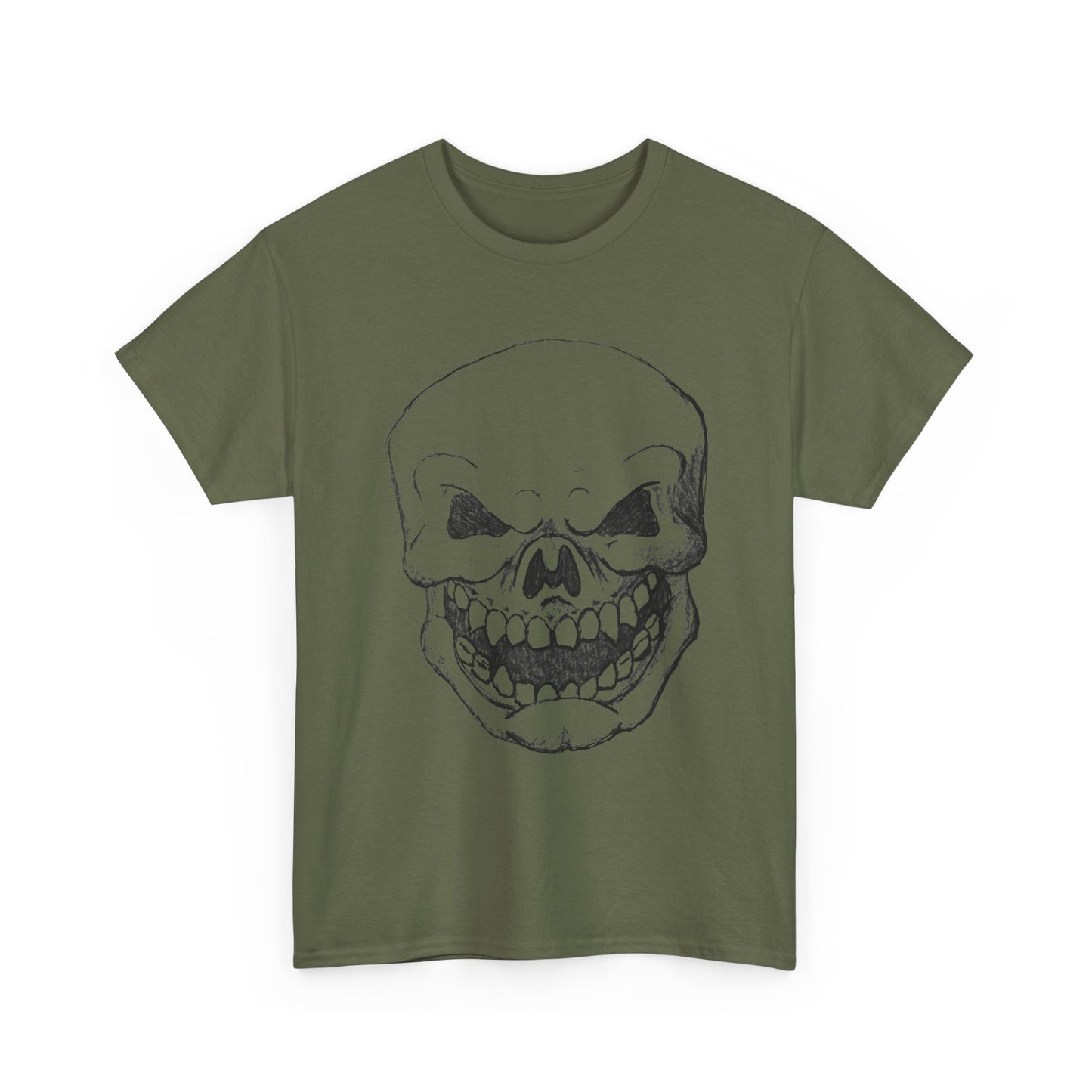 Sketched Skull Tee — Grinning Skull Graphic T-Shirt