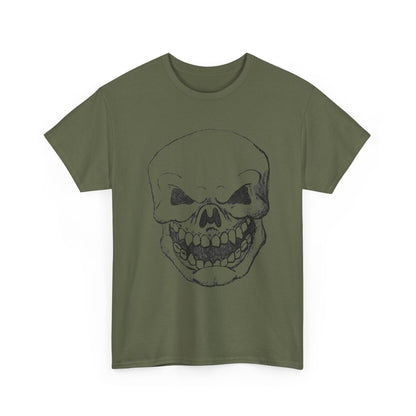 Sketched Skull Tee — Grinning Skull Graphic T-Shirt