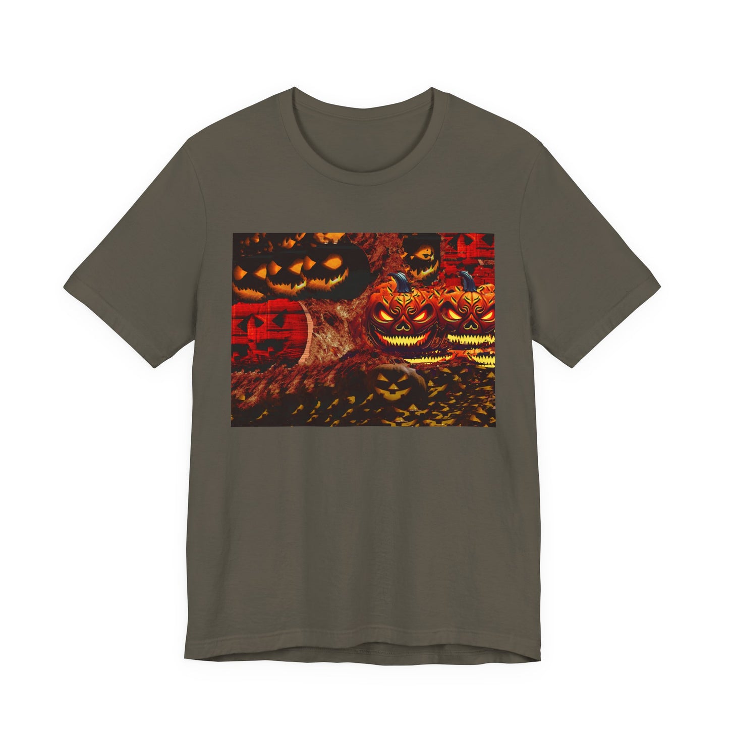 Halloween Distorted Pumpkin Graphic Tee, Unisex T-Shirt for Autumn, Spooky Season Top, Halloween Costume Idea, Men's & Women's Casual Wear