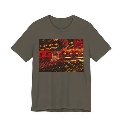 Halloween Distorted Pumpkin Graphic Tee, Unisex T-Shirt for Autumn, Spooky Season Top, Halloween Costume Idea, Men's & Women's Casual Wear