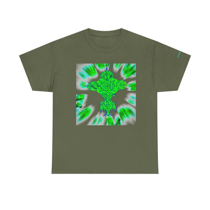 Celtic Green Cross T-Shirt — Vibrant Celtic Knotwork Tee
