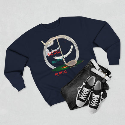 Golf Lover's Swing Unisex Crewneck Sweatshirt: Swing, Repeat, Perfect for Gifts, Sports Enthusiasts, Casual Wear, and Holidays