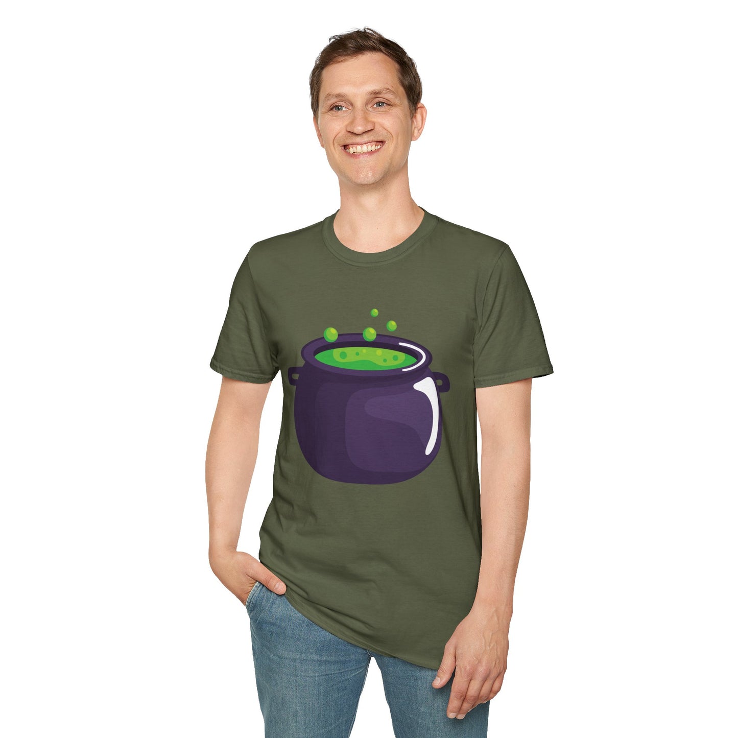 Halloween Potion Cauldron T-Shirt, Unisex Tee, Spooky Shirt, Witchy Apparel, Festival Wear, Halloween Costume