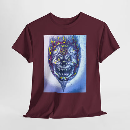 Edgy Skull Graphic Tee, Unisex Heavy Cotton T-Shirt for Halloween, Music Festivals, Everyday Wear, Gifts for Him and Her