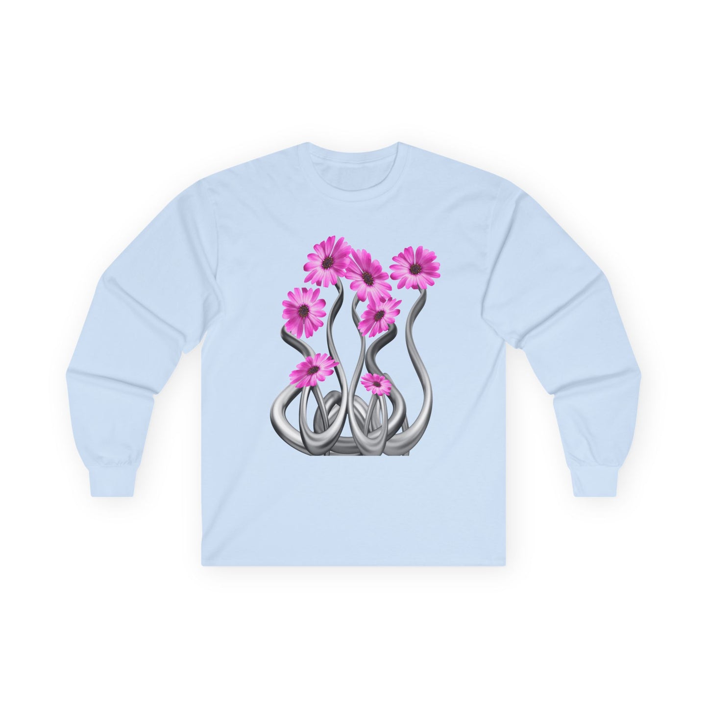 Long Sleeve Tee — Pink Floral Tentacle Garden Graphic