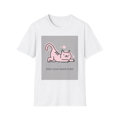 Cute Cat Themed T-Shirt, Unisex Softstyle Tee, Find Your Inner Purr, Pet Lover Gift, Cozy Casual Wear, Birthday Gift, Cat Owner Apparel