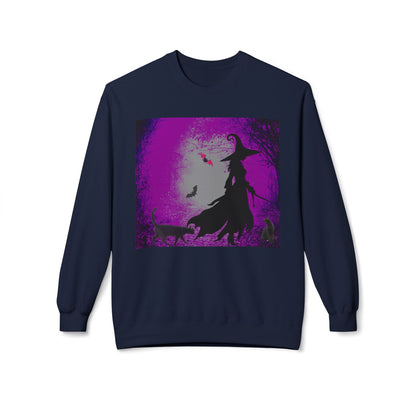 Magical Witchy purple haze Fleece Sweatshirt, Cozy Halloween Apparel, Unisex Crewneck, Witchy Gifts, Autumn Fashion, Enchanted Style