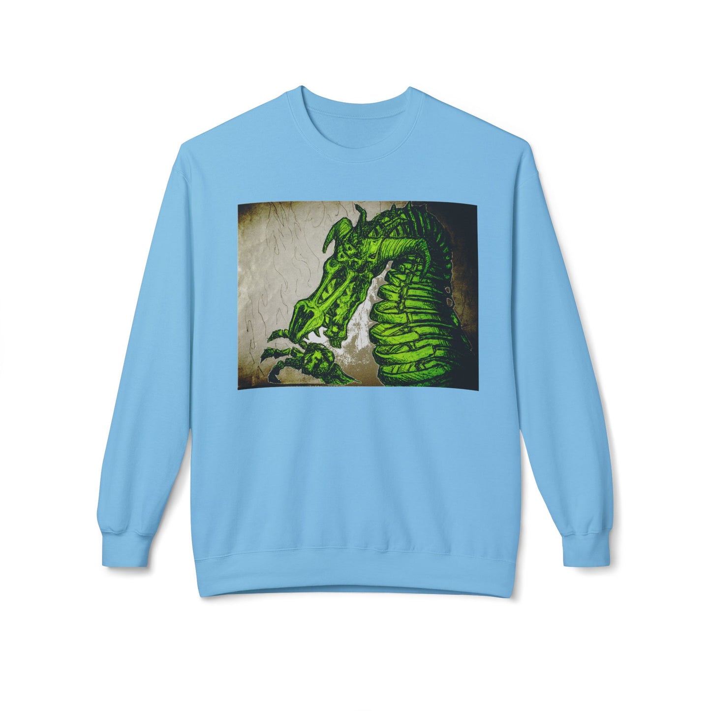 Vintage Green Dragon Unisex Midweight Softstyle Fleece Crewneck Sweatshirt