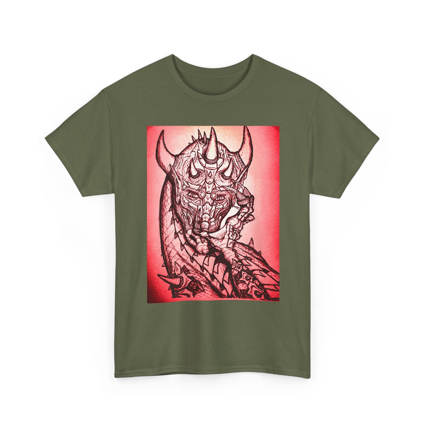 Bold Graphic Tee with Gothic Dragon Design, Unisex Cotton Shirt, Unique Art Tee, Oversized Casual Top, Gift for Art Lovers