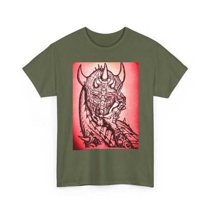 Bold Graphic Tee with Gothic Dragon Design, Unisex Cotton Shirt, Unique Art Tee, Oversized Casual Top, Gift for Art Lovers