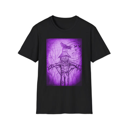 Purple Scarecrow Unisex Tee | Softstyle T-Shirt | Gothic Art, Fall Fashion, Halloween Shirt, Casual Wear, Scarecrow Design