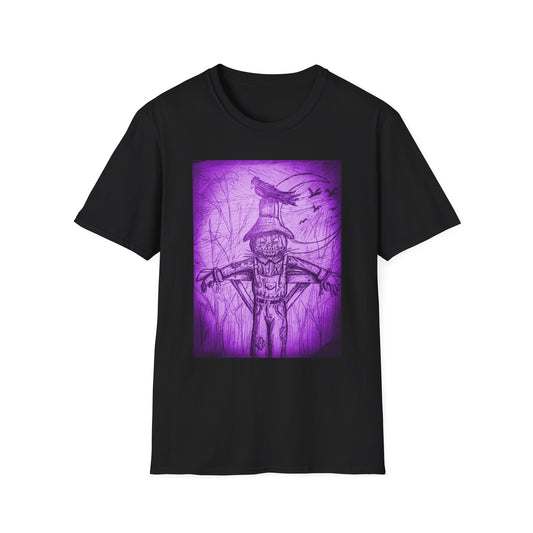 Purple Scarecrow Unisex Tee | Softstyle T-Shirt | Gothic Art, Fall Fashion, Halloween Shirt, Casual Wear, Scarecrow Design