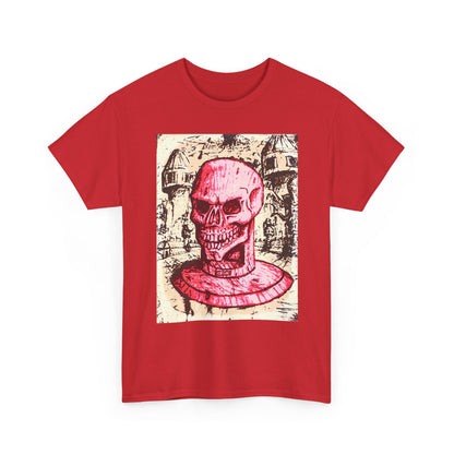 Vibrant Skull Graphic Tee, Unisex Heavy Cotton Shirt, Art Tee, Halloween Apparel, Edgy Casual Wear, Unique Gift