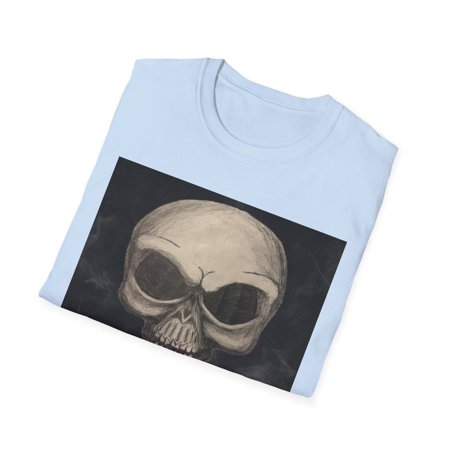 Skull Art Unisex Softstyle T-Shirt - Edgy Graphic Tee for Halloween, Festival Wear, Music Lovers, Gift Idea, Casual Style