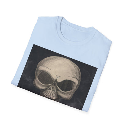 Skull Art Unisex Softstyle T-Shirt - Edgy Graphic Tee for Halloween, Festival Wear, Music Lovers, Gift Idea, Casual Style