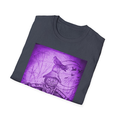 Purple Scarecrow Unisex Tee | Softstyle T-Shirt | Gothic Art, Fall Fashion, Halloween Shirt, Casual Wear, Scarecrow Design