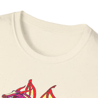 Red Dragon Graphic Unisex T-Shirt, Softstyle Tee, Unique Gift, Casual Wear, Fantasy Lover Apparel, Ideal for Conventions, Birthdays