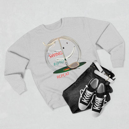 Golf Lover's Swing Unisex Crewneck Sweatshirt: Swing, Repeat, Perfect for Gifts, Sports Enthusiasts, Casual Wear, and Holidays