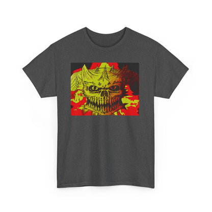 Skull Flame Graphic Tee — Neon Horror Skull T-Shirt