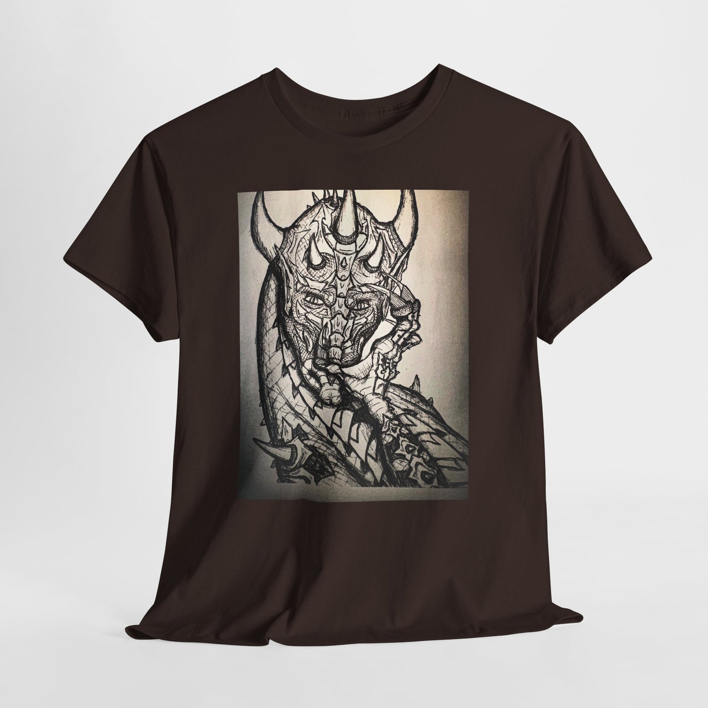 Dragon Art Unisex Heavy Cotton Tee, Graphic Tee, Unique Gift, Casual Wear, Fantasy Clothing, Art Inspired Shirt