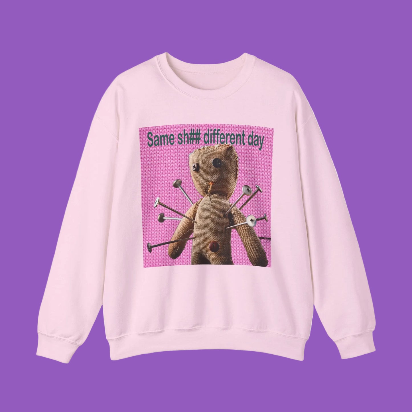 Voodoo Doll Funny Graphic Crewneck Sweatshirt Humor, Quirky Style