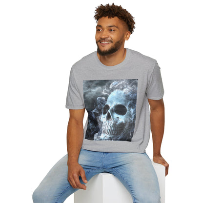 Eerie Skull Graphic T-Shirt for Dark Aesthetic Lovers, Unisex Casual Wear, Halloween Tee, Alternative Fashion