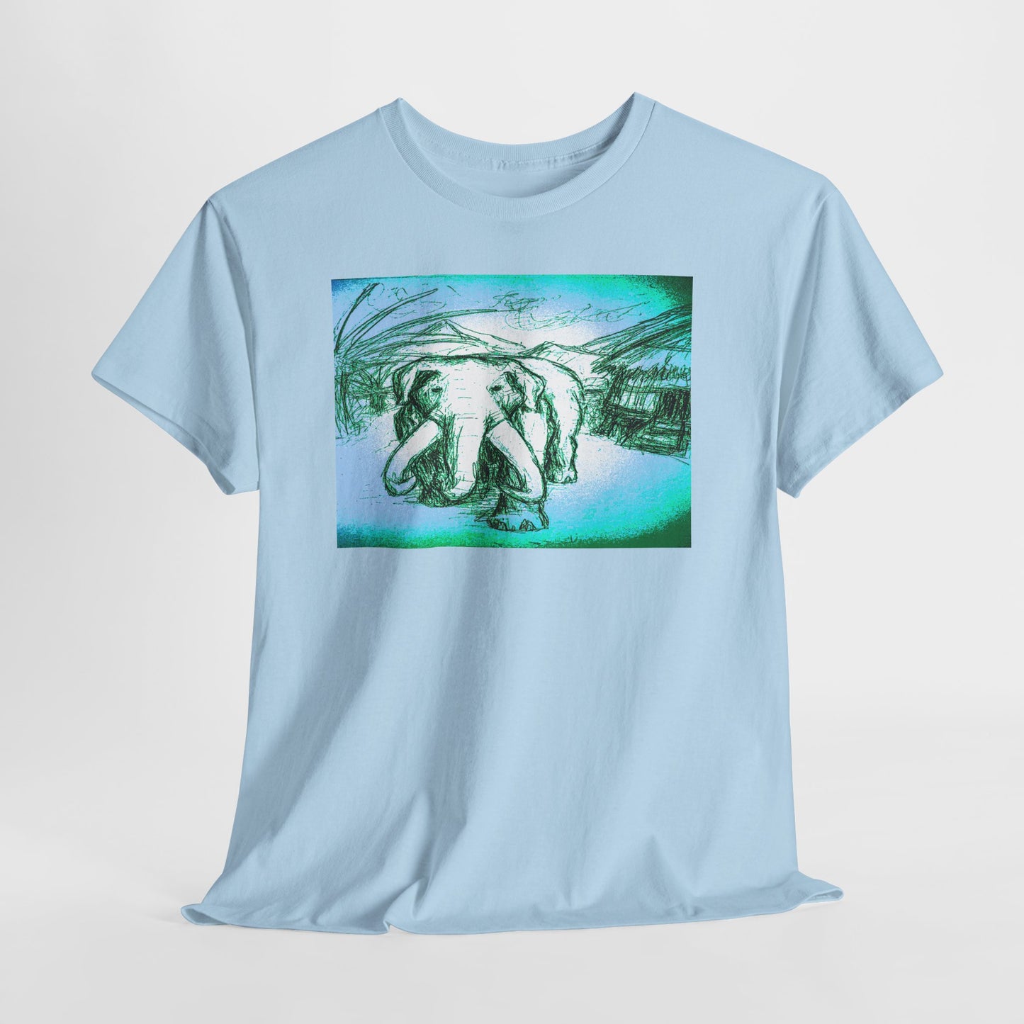 Artistic Elephant Unisex Cotton Tee - Unique Graphic Design